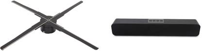 ZuZu Bluetooth Speaker & 3D Hologram Advertising Display Intelligent Fan 4 Blades (4000 lm / Remote Controller) Portable Projector