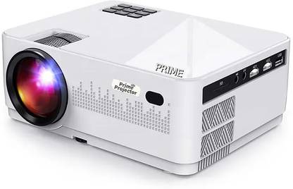 Prime Projector Polar White PS3A Projector|6000 Lumens, FHD+ Resolution,15,000:01 Contrast Ratio (6000 lm / 2 Speaker / Wireless / Remote Controller) Portable Projector