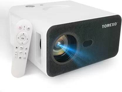 Torexo Cineplex 10 Android 9.0, Full HD 4K Support 1/8GB 5G WiFi/BT 5.0 450 ANSI Lumens (11000 lm / 1 Speaker / Wireless / Remote Controller) Portable Projector