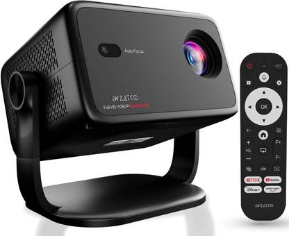WZATCO Yuva Vibe, Netflix Certified, Native 1080P 4K HDR Supported, Fully Automatic (14000 lm / 1 Speaker / Wireless / Remote Controller) Portable Projector