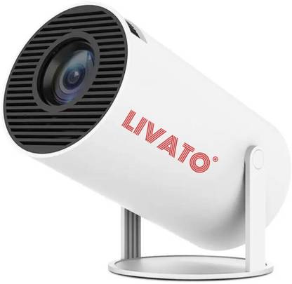 Livato HY300 Pro 4K Support,Native 720P Android 11 Wifi Bluetooth Miracast (5000 lm / 1 Speaker / Wireless / Remote Controller) Portable Projector
