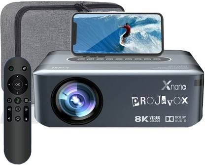Projevox 2024 Android 9 Ultra Full HD 2+16GB Upgreded LED Projector For Home Cinema (12000 lm / 2 Speaker / Wireless / Remote Controller) Portable Projector