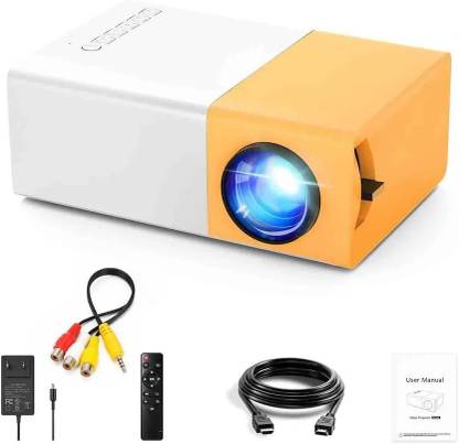 Mudo YG-300 Mini LED Projector with Multiple Interfaces Like AV, Audio, USB, HDMI (600 lm / Remote Controller) Portable Projector