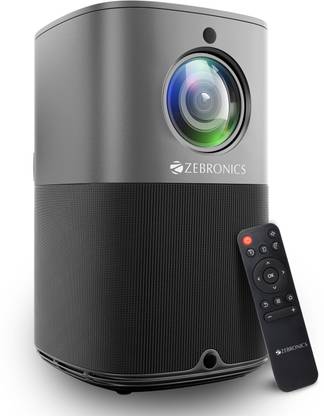 ZEBRONICS ZEB-PIXAPLAY 18 (7200 lm / Remote Controller) Portable with Dolby Audio, E-focus, 1080p, Dual band WiFi, Wireless screen mirroring, Bluetooth 5.1, App download Android Smart Projector