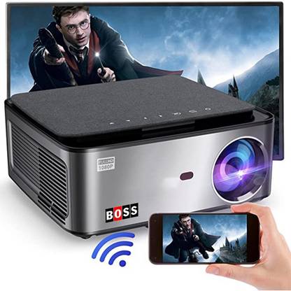 BOSS S21A | Android 9 | 3840 x 2160 UHD 6500 Lumen Display | Contrast Ratio 15000:1 (6500 lm / Wireless / Remote Controller) Portable Projector