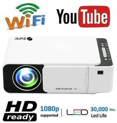 Zync T5 Built-in Youtube Wi-Fi Projector|Native HD1080p & 4K & 3D Support (4700 lm / 1 Speaker / Wireless / Remote Controller) Portable Projector