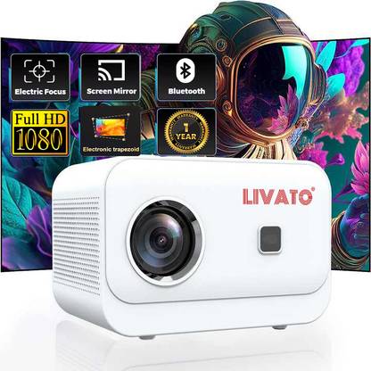 Livato Nova Full HD With Bluetooth/Miracast/Electronics Focus/Digital Keystone (5000 lm / 1 Speaker / Wireless / Remote Controller) Portable Projector