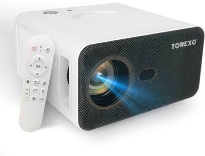 Torexo Sales Cineplex 10 Android 9.0, Full HD 4K Support 1/8GB 5G WiFi/BT 5.0 450 ANSI Lumens (11000 lm / 1 Speaker / Wireless / Remote Controller) Portable Projector