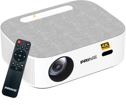 Prime Projector PS5 IBIS White 4K| 9500 Lumens| Best in Segment | Android 9.0 | 30,000:01 CR (10000 lm / 2 Speaker / Wireless / Remote Controller) Portable Projector