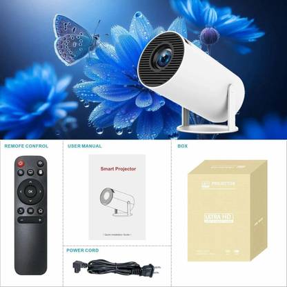 SuperToy 4K Ultra HD Smart Projector, 1080P Native, WiFi 6, Bluetooth 5.2, Built-in Apps (8400 lm / Wireless / Remote Controller) Portable Projector