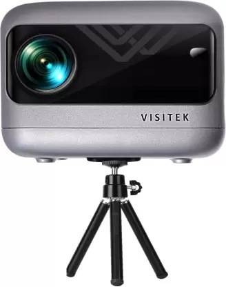 VISITEK ADAM HD Native & FHD 1080, 4K Support |(240 ANSI) LED (3600 lm / 1 Speaker / Remote Controller) Portable with Tripod Digital Focus + Digital Keystone | 381cm Screen, Bluetooth, 5W Inbuilt Speaker Projector