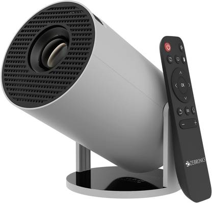 ZEBRONICS Zeb- QLP 5 [ PIXAPLAY 73] (3300 lm) Portable 720p Native with 4K Support, OTT Apps (Netflix, PrimeVideo, Hotstar), 200-degrees Rotatable, Auto Keystone, Miracast, 3W Speaker, 130-inch Screen, WiFi|BT, Android Projector