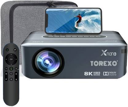 Torexo Sales X1 Android 9.0 Full HD 2/16GB 5G WiFi/BT 5.0 Voice Control Remote 300 ANSI Lumen (12000 lm / 1 Speaker / Wireless / Remote Controller) Portable Projector