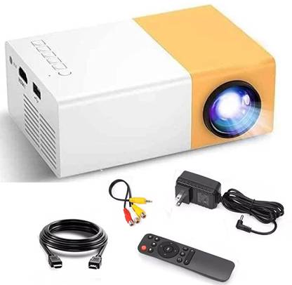 Mudo Portable 4K 1080P Mini Projector with USB, Remote – Ideal for Home Theater (600 lm / Remote Controller) Portable Projector