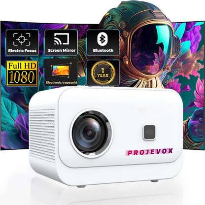 Projevox PX-2.1 Nebula Square Full HD 1080P Electronic Focus Bluetooth/Miracast/Cablecast (5000 lm) Portable Projector