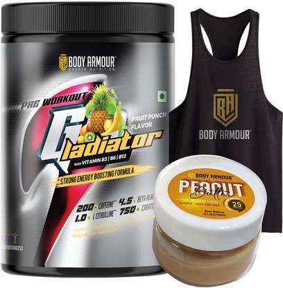 Bodyarmour Pre Work Out Gladiator With Vitamin B3|B5|B12| Strong Energy Boosting Formula Pre Workout