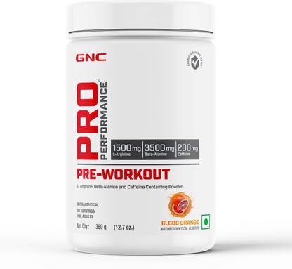 GNC Pro Performance | 360 gm | 30 Servings | Blood Orange Pre Workout