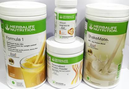 HERBALIFE Formula1 Mango 500g Shakemate 500g Protine 200g & Afresh Peach 50g Protein Blends