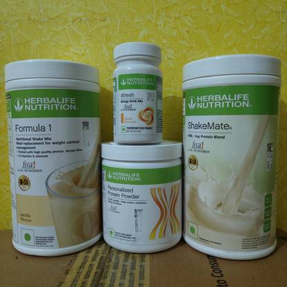 Herbalife Nutrition WEIGHT LOSS COMBO F1 VANILLA SHAKE SHAKEMATE PROTEIN POWDER 200GM AFRESH PEACH Protein Bars