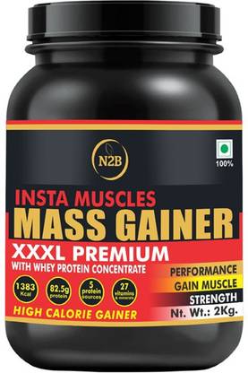N2B Insta Muscles Super mass gainer, weight gainer, muscle gainer, whey protein 2kg Weight Gainers/Mass Gainers