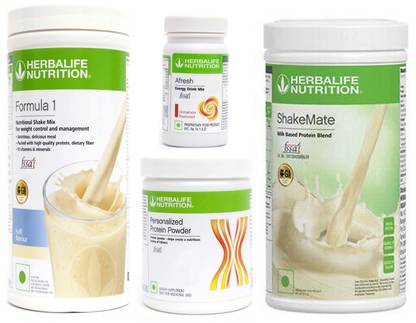 HERBALIFE FORMULA-1 SHAKE KULFI+PROTEIN POWDER -200GM+AFRESH CINNAMON-+SHAKE MATE Protein Shake