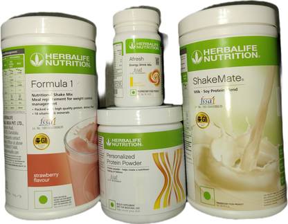 Herbalife Nutrition Formula 1 Strawberry + Protein Powder 200 G+ Shake Mate + Afresh - Lemon Protein Shake