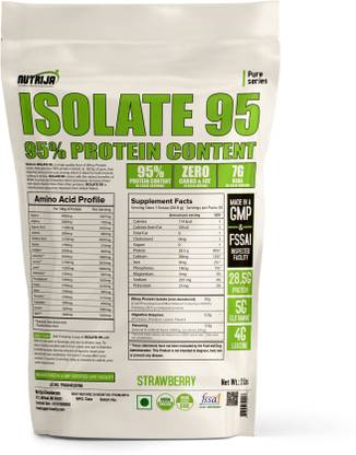 NutriJa WHEY PROTEIN ISOLATE 95% (2Lbs Strawberry) Whey Protein
