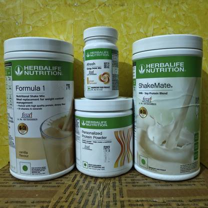 HERBALIFE WEIGHT LOSS FORMULA 1 VANILLA SHAKE SHAKEMATE PROTEIN POWDER200GM AFRESH GINGER Nutrition Bars