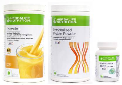 HERBALIFE Formula 1 Shake Mix Mango Flavor+Protein Powder+ Dino Shake Strawberry Plant-Based Protein