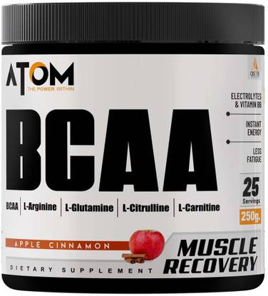 AS-IT-IS Nutrition ATOM BCAA 250g for Energy Burst & Athletic Performance, Apple Cinnamon BCAA