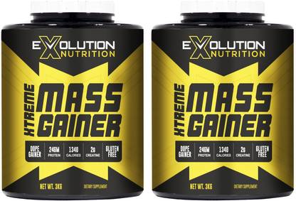Evolution Nutrition Xtreme Mass Gainer Combo Of 2 High Calories 1340 (6+6Lbs ChocoVanilla) Weight Gainers/Mass Gainers
