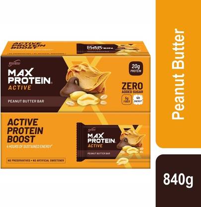 RiteBite Max Protein Bar Active Peanut Butter, SugarFree, Healthy Protein Snack, No Preservatives 20g Protein Bars