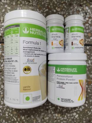 HERBALIFE F1 SHAKE MIX-VANILLA,AFRESH-PEACH,ELAICHI,PP-200GM(PACK OF 4) Protein Shake