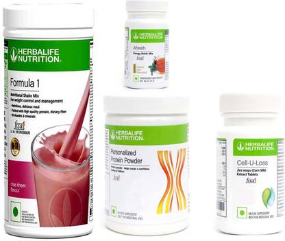 HERBALIFE FORMULA1SHAKE ROSE KHEER-500GM+PP200+AFRESH TULSI+ CELL U LOSS TABLET Protein Shake