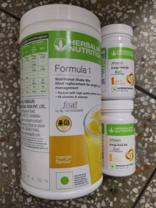 HERBALIFE F1 SHAKE MIX-MANGO,AFRESH-PEACH,GINGER (PACK OF 3) Protein Shake