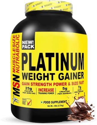 MUSCLE SIZE Platinum Weight Gainer Advanced Muscle & Mass Gaining Supplement Weight Gainers/Mass Gainers