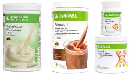 Herbalife Nutrition Formula 1 Chocolate + Protein Powder 200 G+ Shake Mate + Afresh - Peach Protein Shake
