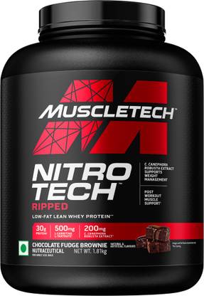 Muscletech NitroTech Ripped Protein Powder for Muscle Support Low Fat Lean Whey Protein