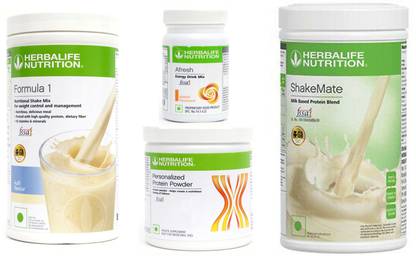 HERBALIFE Formula 1 Kulfi + Protein Powder 200 G + Afresh - Peach + Shake Mate Protein Shake