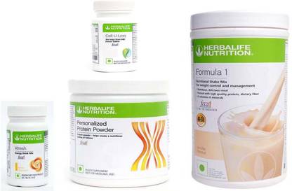 HERBALIFE Formula 1 Vanilla Flavor+ Protein Powder+ Cell U Loss Tablet + Afresh Lemon Protein Shake