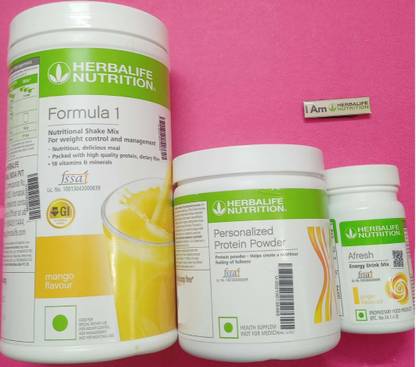 HERBALIFE Formula 1 Mango 500g + Protein Powder 200 G+ Afresh Energy - Ginger 50g Protein Shake