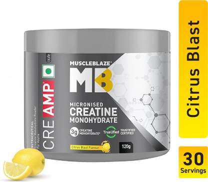 MUSCLEBLAZE Micronised Creatine Monohydrate CreAMP Powder, Trustified Certified Creatine