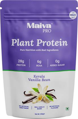Maiva Pro Plant Protein Isolate -Kerala Vanilla Bean -250gm,28g Protein,6g BCAA,Dairy Free Plant-Based Protein