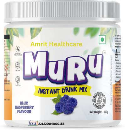 Amrit Healthcare Muru Instant Drink Mix (Blue Raspberry)100g Carb Blend