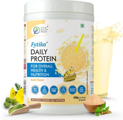 FYTIKA HEALTHCARE PRODUCTS Daily Protein Powder Kulfi Flavour, High Protein Drink | Net - 400g Protein Blends