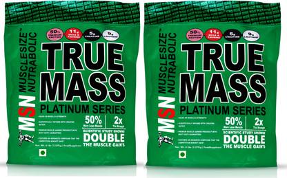 MUSCLE SIZE True Mass Platinum Series High Protein Blend Combo Pack 12lbs Weight Gainers/Mass Gainers