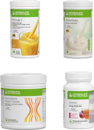 Herbalife Nutrition F1 SHAKE MIX-STRAWBERRY.SHAKE MATE.PROTEIN POWDER KASHMIRI KAHWA (PACK OF 4) Protein Shake