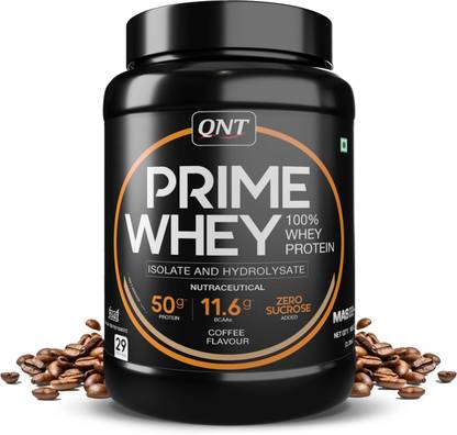 QNT Prime Whey, 100% Whey Protein with whey Isolate, 1kg, Coffee Flavour Whey Protein
