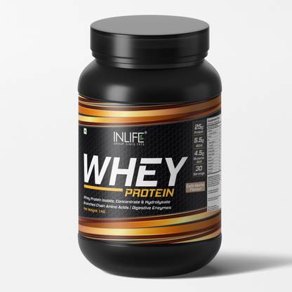 INLIFE Whey Protein Isolate Concentrate Hydrolysate Powder Supplement