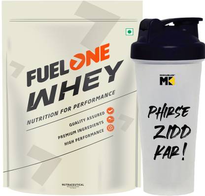 FUELONE Whey Protein, 24 g Protein & 5.29 g BCAA with 650 ml Shaker Whey Protein
